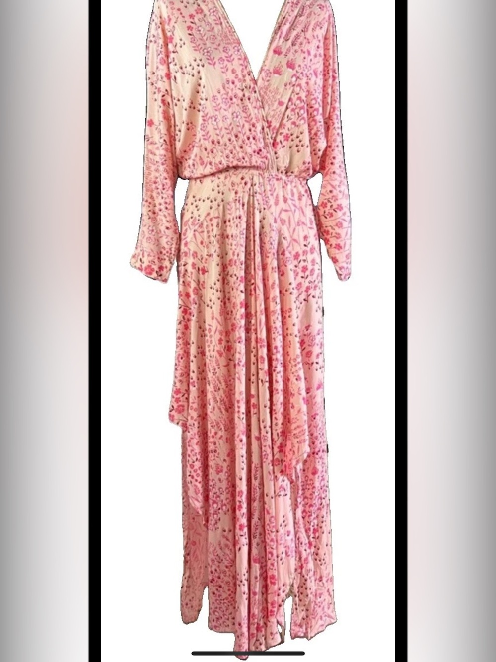 NWT New $400 Poupette St Barth Ilona Pink Romantic Long Floral Maxi Dress S Boho
